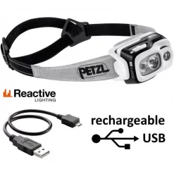 Remise 😀 Lampe Frontale Petzl Swift RL Noire 🥰